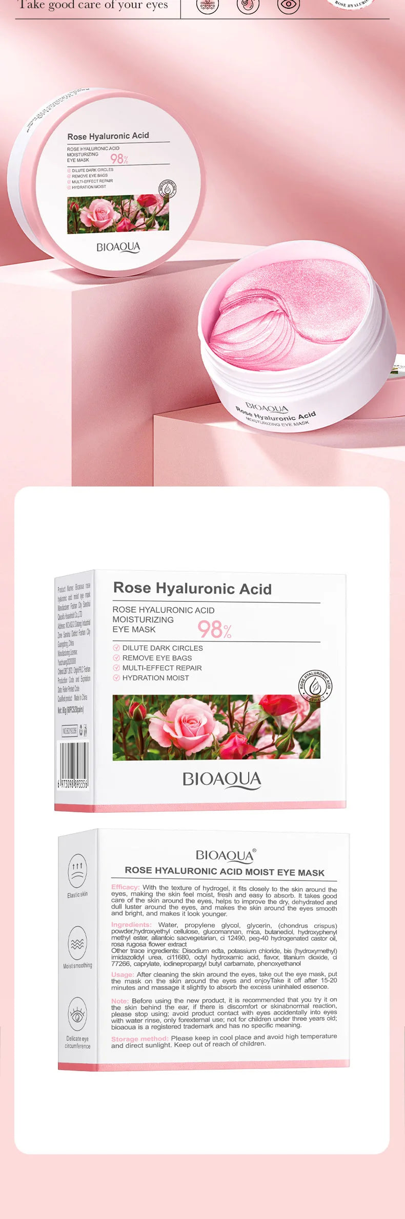 Rose Eye Patches – 60 pcs